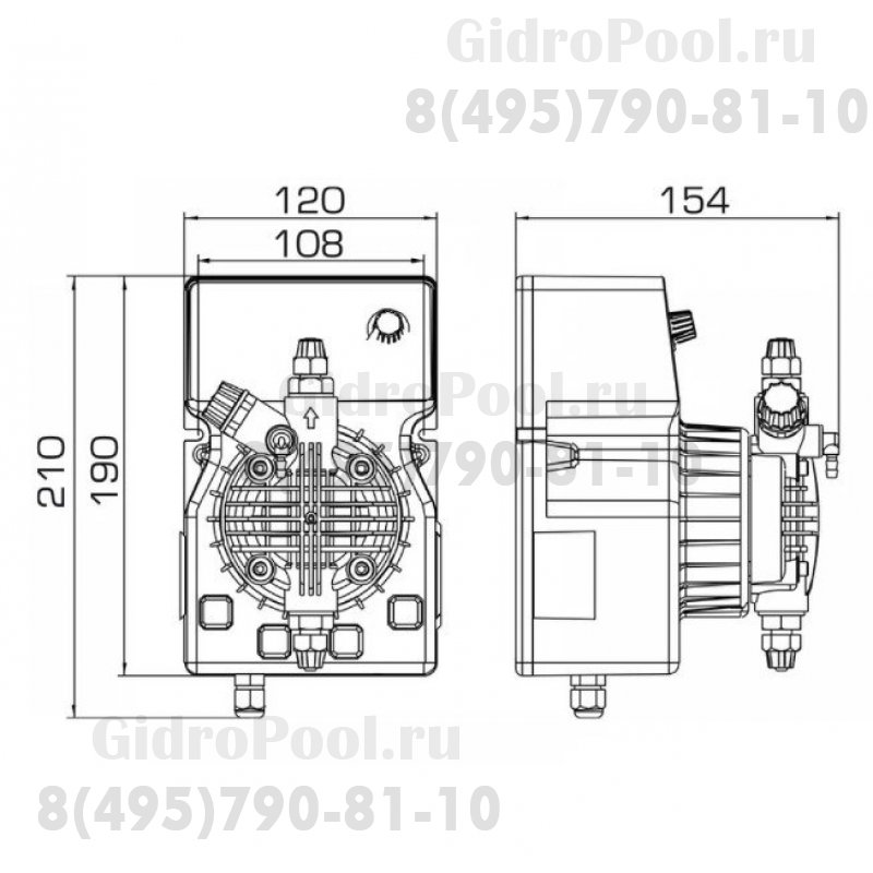 Насос дозир. мембранный DLX PH-RX/MBB 15 л/ч 4 бар PVDF