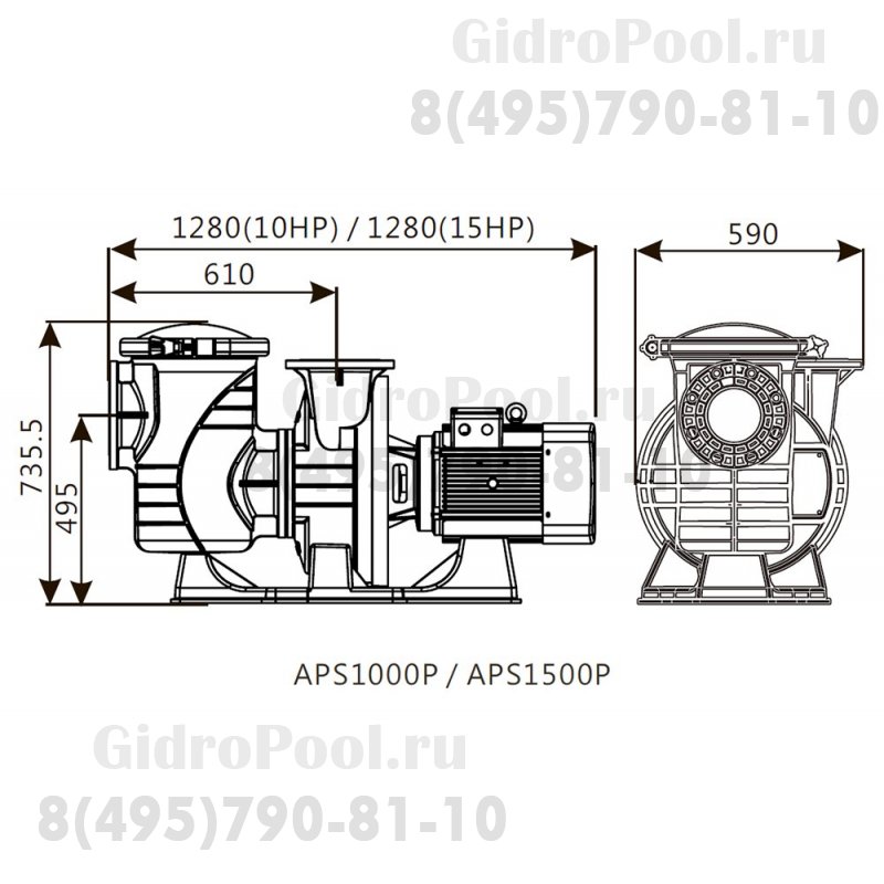 Насос (7,5 кВт 380В) Emaux APS1000P 9023903