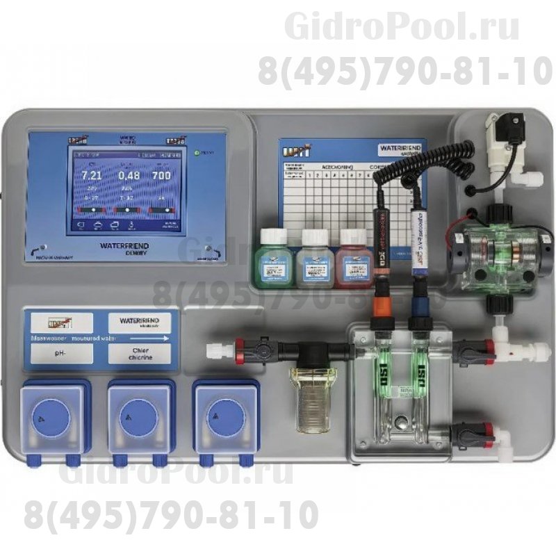 Авт.станция дозир и контр. WATERFRIEND exclusiv Chlor MRD-3 (PН/RX/CL), 2 насоса, web-сервер