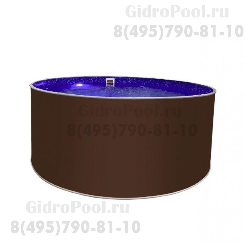 Бассейн круглый Лагуна ( 2,50 х 1,25)(темный шоколад RAL8017)каркас,скиммер,чашка 0,4мм/25011-04