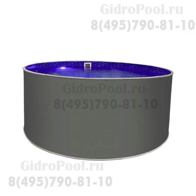 Бассейн круглый Лагуна ( 3,00 х 1,25)(платина RAL7024)каркас,скиммер,чашка 0,6мм/30010-06