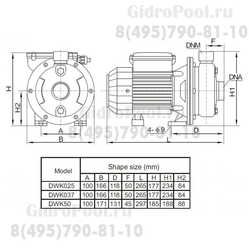 Насос нерж.ст. (0,37кВт 220B 4,8 м3/ч h 6,5м в.ст.) Mayer Schwimmbad LX DWK50