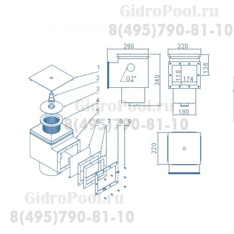 СКИММЕР С ПЕРЕЛИВОМ / V=15л
