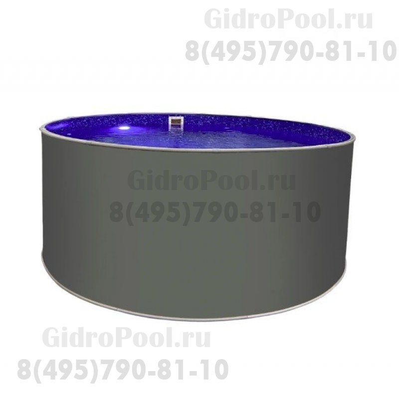 Бассейн круглый Лагуна ( 2,00 х 1,25)(темный шоколад RAL8017)каркас,скиммер,чашка 0,4мм