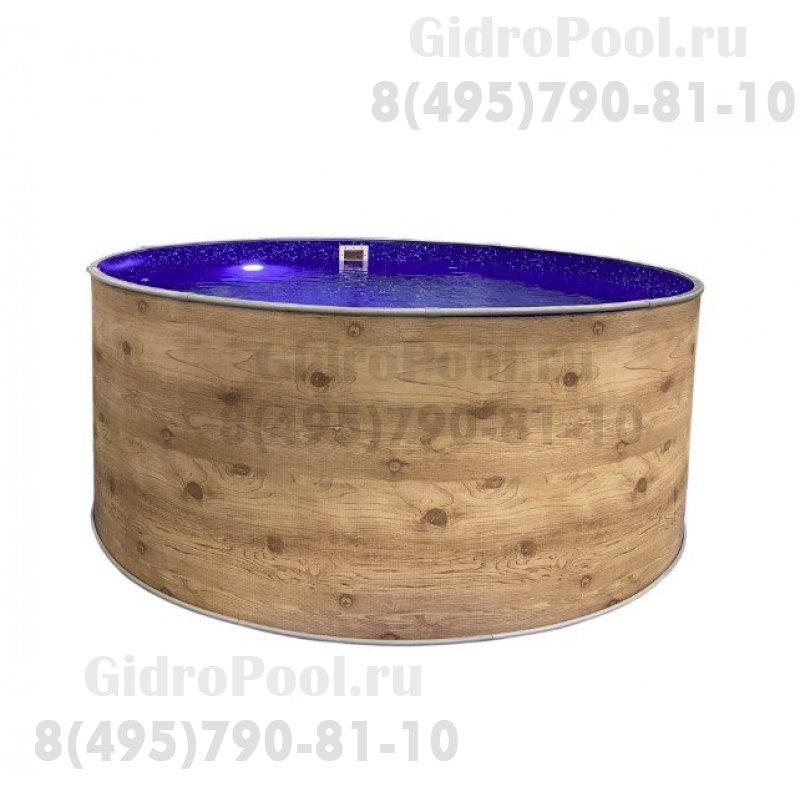 Бассейн круглый Лагуна ( 2,00 х 1,25)(светлое дерево)каркас,скиммер,чашка 0,6мм