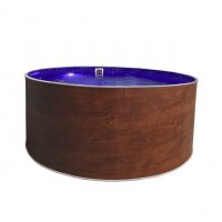 Бассейн круглый Лагуна ( 2,00 х 1,25)(темное дерево)каркас,скиммер,чашка 0,4мм