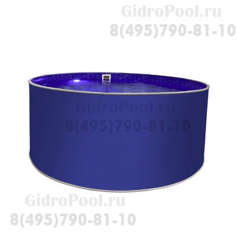 Бассейн круглый Лагуна ( 2,00 х 1,25)(ультрамарин синий RAL5002)каркас,скиммер,чашка 0,6мм