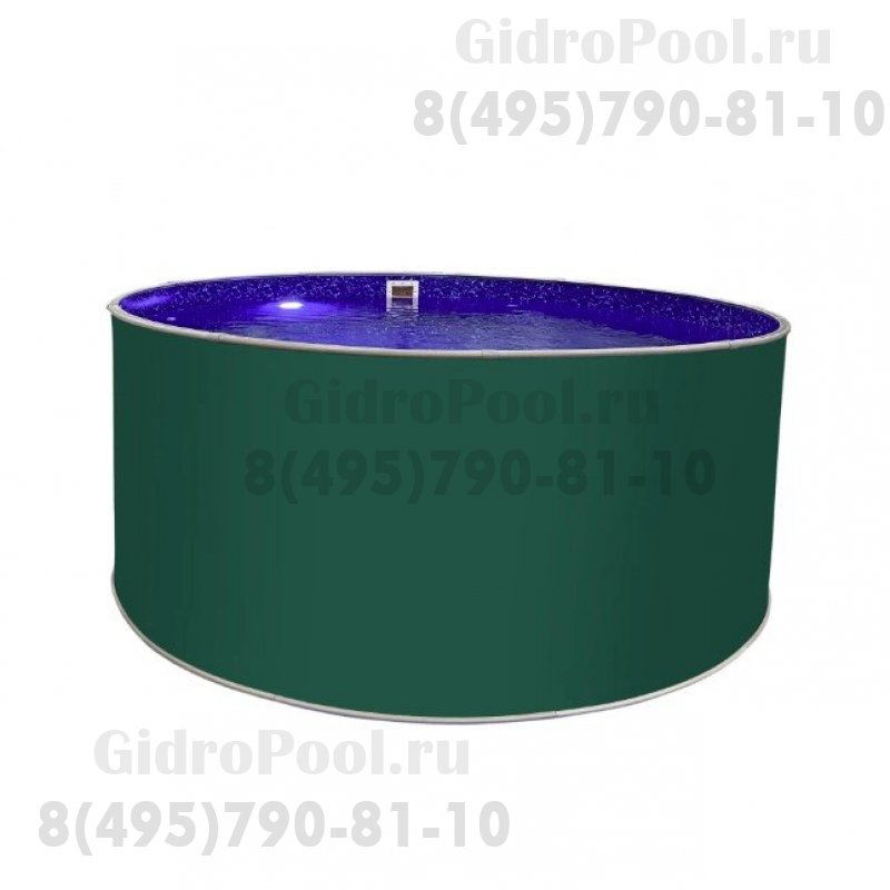 Бассейн круглый Лагуна ( 2,00 х 1,25)(мятно-зелёный RAL6029)каркас,скиммер,чашка 0,4мм