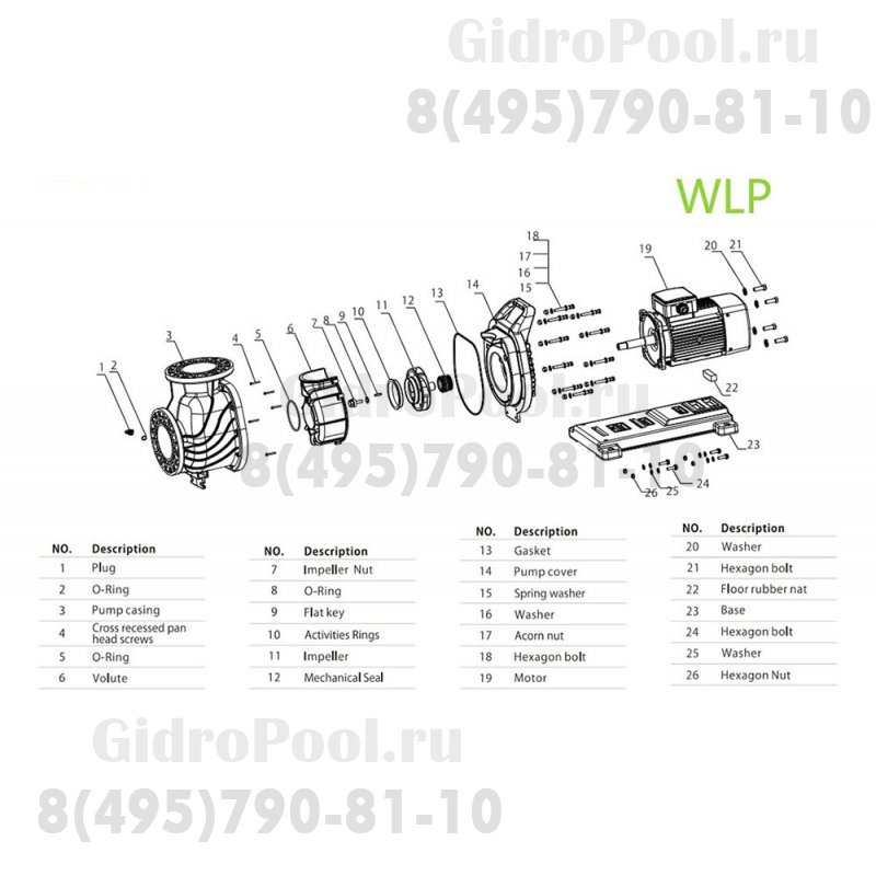 Насос (4кВт 380B 85 м3/ч h 10м в.ст.) Mayer Schwimmbad WLP500T