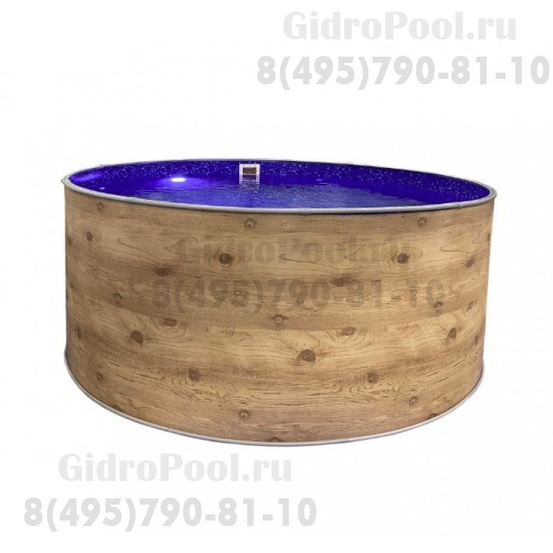 Бассейн круглый Лагуна ( 2,50 х 1,25)(светлое дерево)каркас,скиммер,чашка 0,4мм