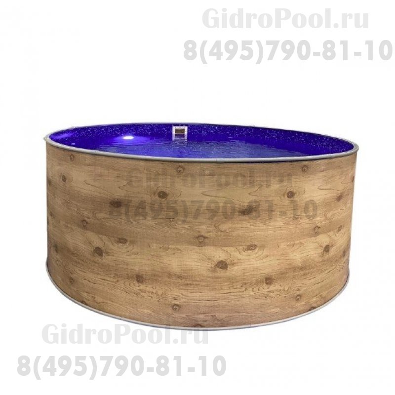 Бассейн круглый Лагуна ( 2,50 х 1,25)(светлое дерево)каркас,скиммер,чашка 0,6мм