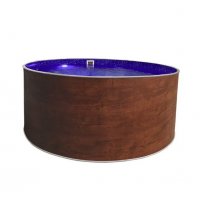 Бассейн круглый Лагуна ( 2,50 х 1,25)(темное дерево)каркас,скиммер,чашка 0,4мм