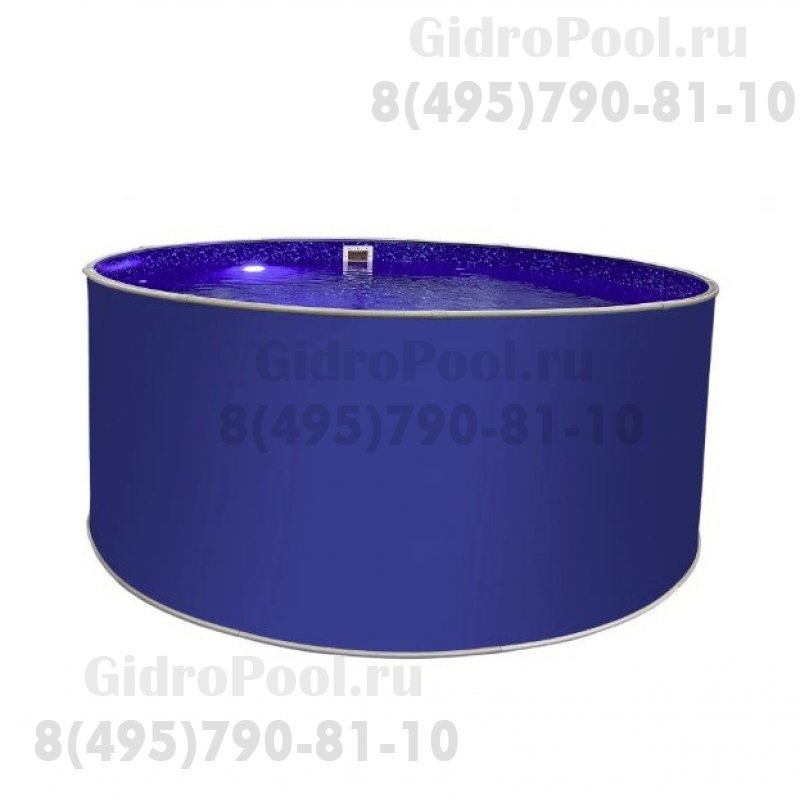 Бассейн круглый Лагуна ( 2,50 х 1,25)(ультрамарин синий RAL5002)каркас,скиммер,чашка 0,4мм