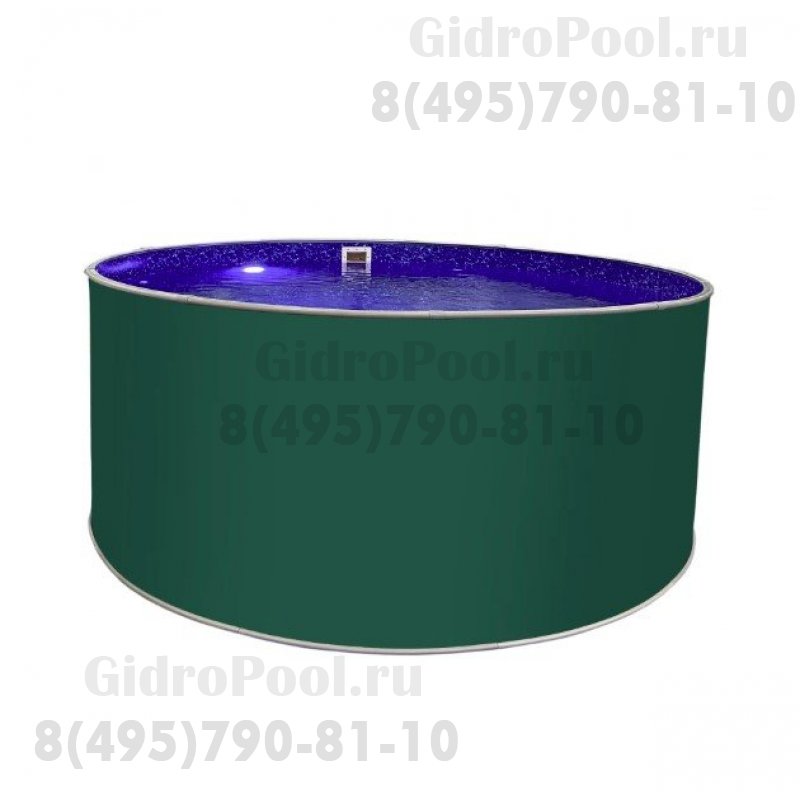Бассейн круглый Лагуна ( 2,50 х 1,25)(мятно-зелёный RAL6029)каркас,скиммер,чашка 0,4мм