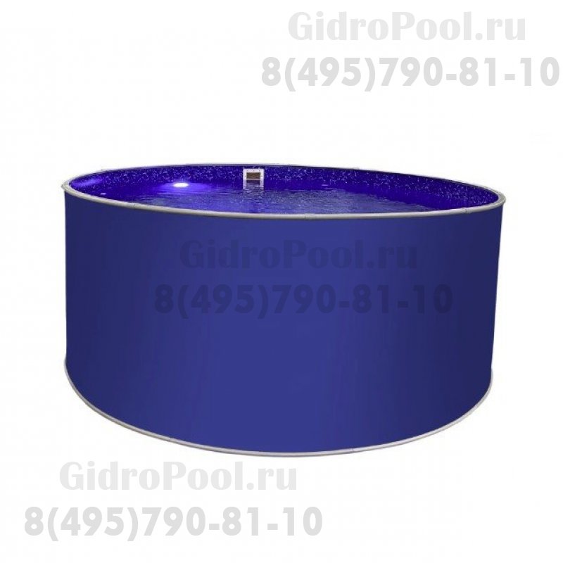 Бассейн круглый Лагуна ( 3,00 х 1,25)(ультрамарин синий RAL5002)каркас,скиммер,чашка 0,4мм