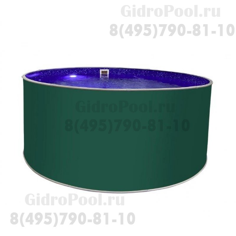 Бассейн круглый Лагуна ( 3,00 х 1,25)(мятно-зелёный RAL6029)каркас,скиммер,чашка 0,6мм