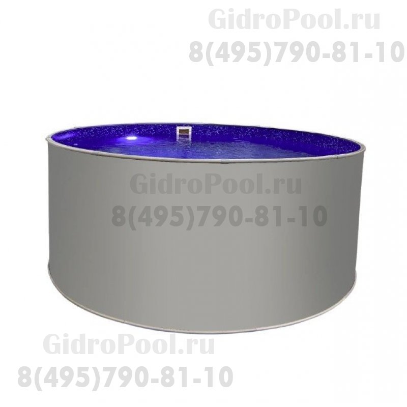 Бассейн круглый Лагуна ( 3,00 х 1,25)(светло-серый RAL7004)каркас,скиммер,чашка 0,4мм