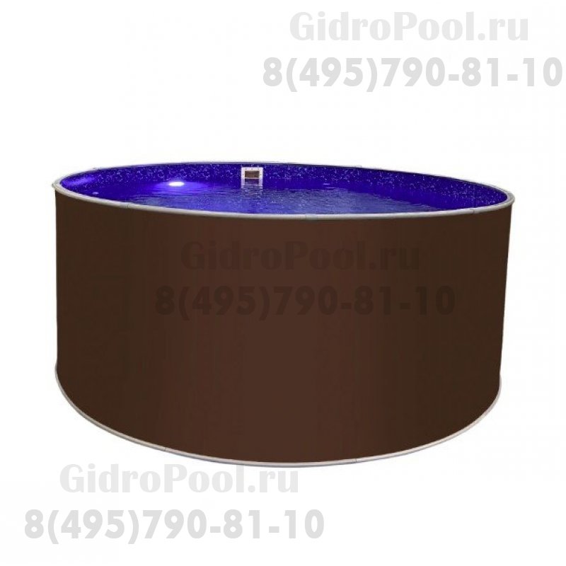 Бассейн круглый Лагуна ( 3,50 х 1,25)(темный шоколад RAL8017)каркас,скиммер,чашка 0,6мм