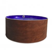 Бассейн круглый Лагуна ( 3,50 х 1,25)(темное дерево)каркас,скиммер,чашка 0,6мм
