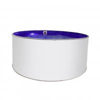 Бассейн круглый Лагуна ( 3,50 х 1,25)(сигнальн белый RAL9003)каркас,скиммер,чашка 0,6мм