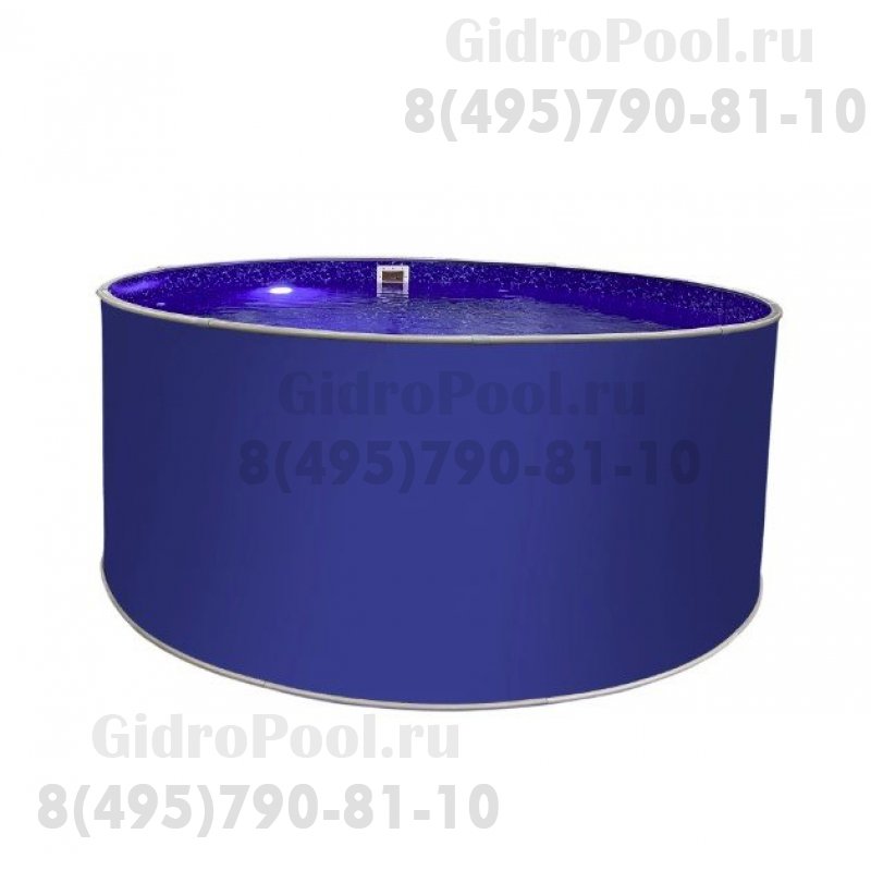 Бассейн круглый Лагуна ( 3,50 х 1,25)(ультрамарин синий RAL5002)каркас,скиммер,чашка 0,4мм