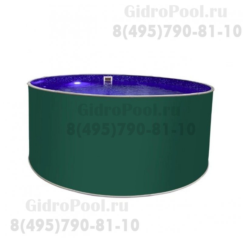 Бассейн круглый Лагуна ( 3,50 х 1,25)(мятно-зелёный RAL6029)каркас,скиммер,чашка 0,4мм