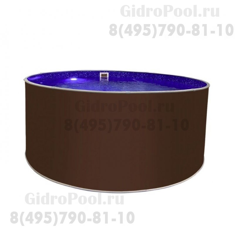 Бассейн круглый Лагуна ( 4,00 х 1,25)(темный шоколад RAL8017)каркас,скиммер,чашка 0,4мм