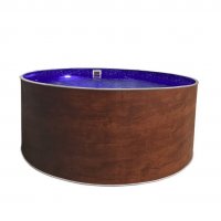 Бассейн круглый Лагуна ( 4,00 х 1,25)(темное дерево)каркас,скиммер,чашка 0,6мм