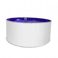 Бассейн круглый Лагуна ( 4,00 х 1,25)(сигнальн белый RAL9003)каркас,скиммер,чашка 0,4мм