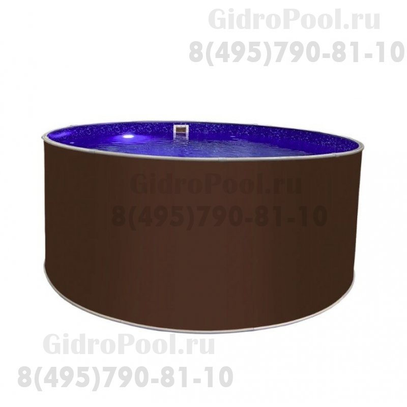 Бассейн круглый Лагуна ( 4,50 х 1,25)(темный шоколад RAL8017)каркас,скиммер,чашка 0,4мм
