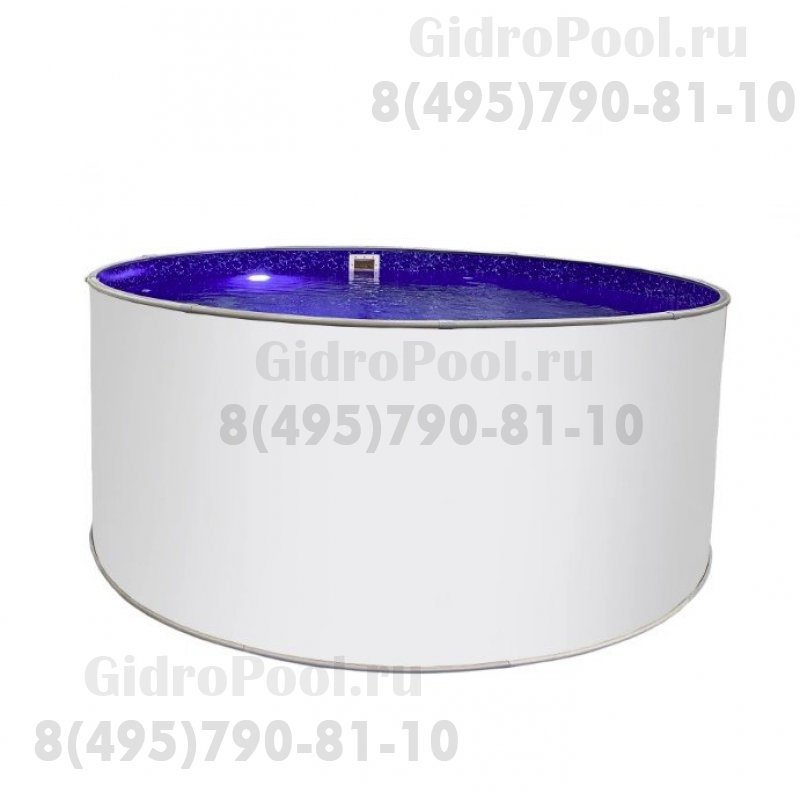 Бассейн круглый Лагуна ( 4,50 х 1,25)(сигнальн белый RAL9003)каркас,скиммер,чашка 0,6мм