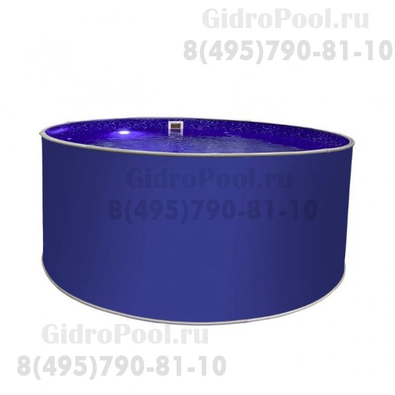 Бассейн круглый Лагуна ( 4,50 х 1,25)(ультрамарин синий RAL5002)каркас,скиммер,чашка 0,6мм