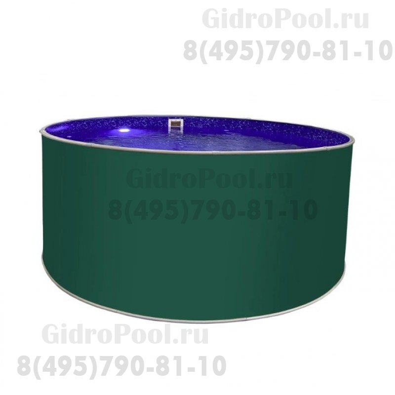Бассейн круглый Лагуна ( 4,50 х 1,25)(мятно-зелёный RAL6029)каркас,скиммер,чашка 0,4мм