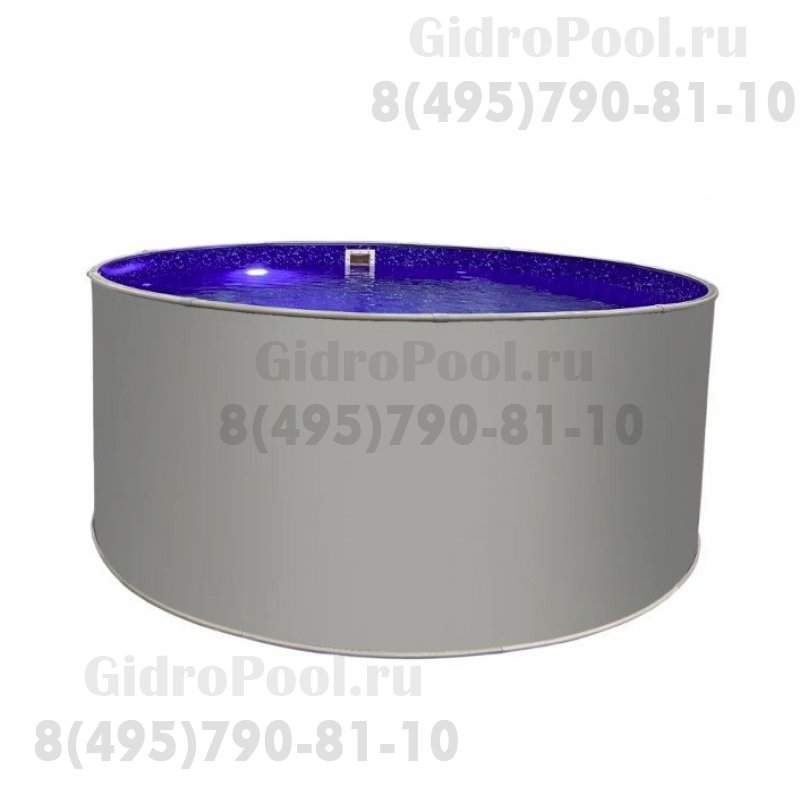Бассейн круглый Лагуна ( 4,50 х 1,25)(светло-серый RAL7004)каркас,скиммер,чашка 0,4мм