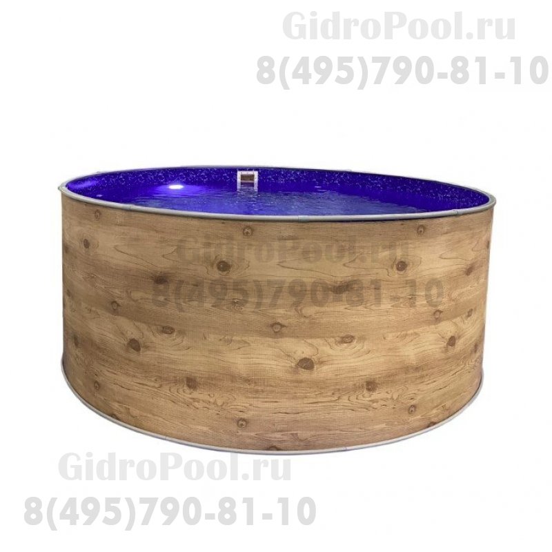 Бассейн круглый Лагуна ( 5,00 х 1,25)(светлое дерево)каркас,скиммер,чашка 0,6мм