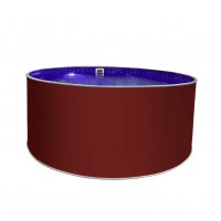 Бассейн круглый Лагуна ( 5,00 х 1,25)(рубиново-красный RAL3003)каркас,скиммер,чашка 0,4мм