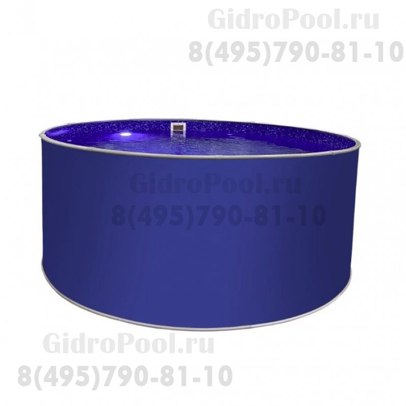 Бассейн круглый Лагуна ( 5,00 х 1,25)(ультрамарин синий RAL5002)каркас,скиммер,чашка 0,4мм