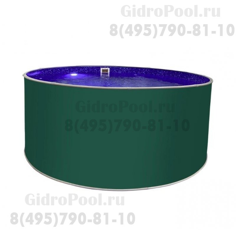 Бассейн круглый Лагуна ( 5,00 х 1,25)(мятно-зелёный RAL6029)каркас,скиммер,чашка 0,6мм