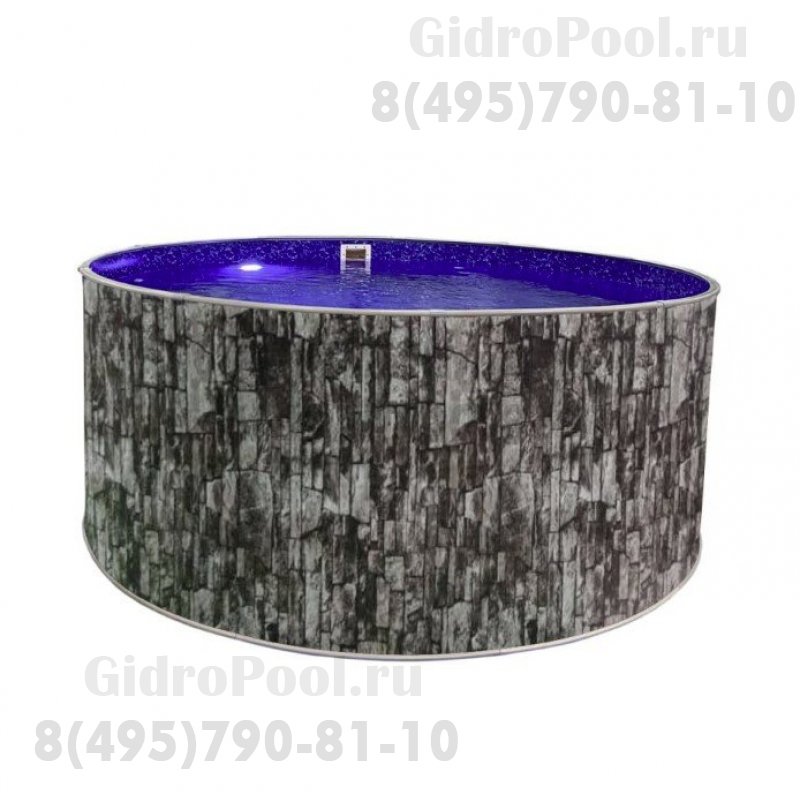 Бассейн круглый Лагуна ( 5,50 х 1,25)(природный камень)каркас,скиммер,чашка 0,6мм