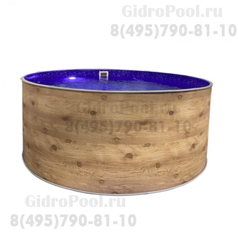 Бассейн круглый Лагуна ( 5,50 х 1,25)(светлое дерево)каркас,скиммер,чашка 0,4мм