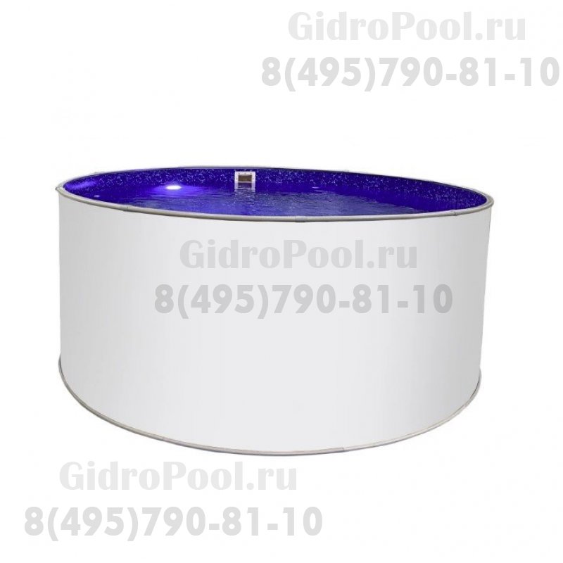 Бассейн круглый Лагуна ( 5,50 х 1,25)(сигнальн белый RAL9003)каркас,скиммер,чашка 0,6мм