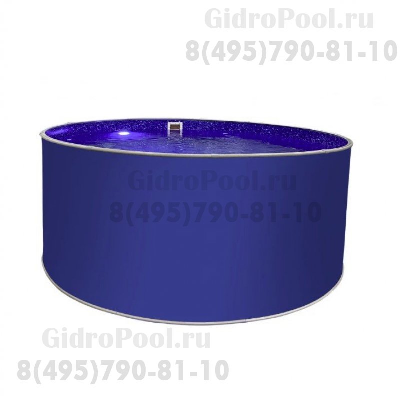 Бассейн круглый Лагуна ( 5,50 х 1,25)(ультрамарин синий RAL5002)каркас,скиммер,чашка 0,4мм