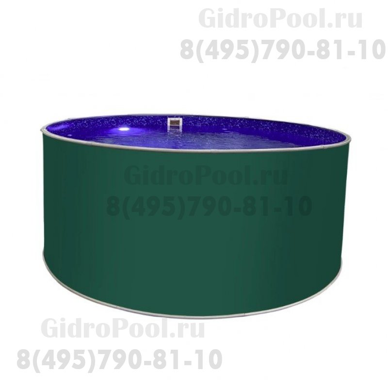 Бассейн круглый Лагуна ( 5,50 х 1,25)(мятно-зелёный RAL6029)каркас,скиммер,чашка 0,6мм