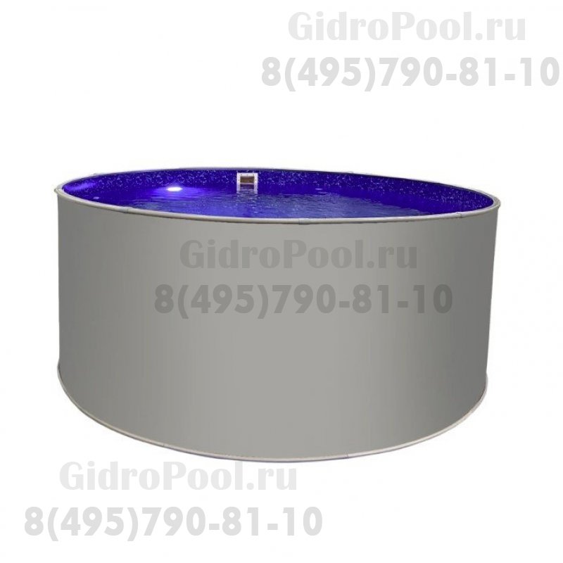 Бассейн круглый Лагуна ( 5,50 х 1,25)(светло-серый RAL7004)каркас,скиммер,чашка 0,4мм