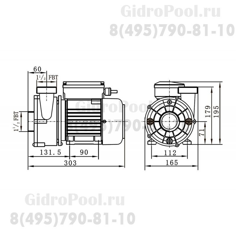 Насос (0,9кВт 220B 22,9 м3/ч h 6м в.ст.) Mayer Schwimmbad WTC120-AB