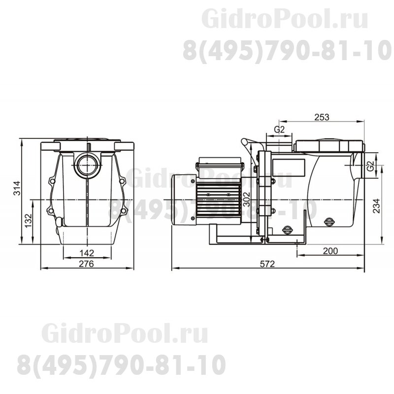 Насос (1,5кВт 380B 25,6 м3/ч h 8м в.ст.) Mayer Schwimmbad SGB200T