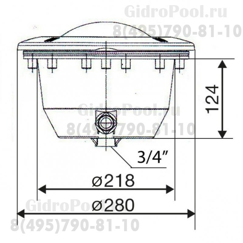 Подводный светильник PA07844-V/PA07842V, 300Вт, ABS, пленка, кабель 3,6м.