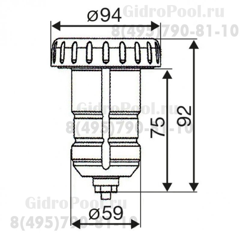 Подводный светильник PA17883, 50Вт, ABS, бетон , кабель 2,5м.