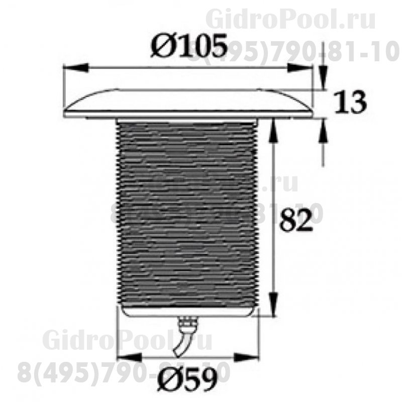 Cветильник N632, LED, RGB 2 пр., встраиваемый, гайка, 5Вт, 12В AC, AISI304