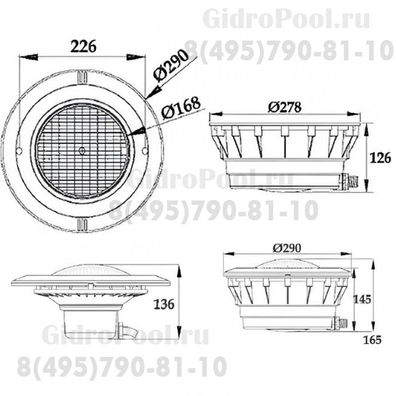 Светильник N616C, LED, RGB 2 пр., встраиваемый, плитка, ABS, 25Вт, 12В AC